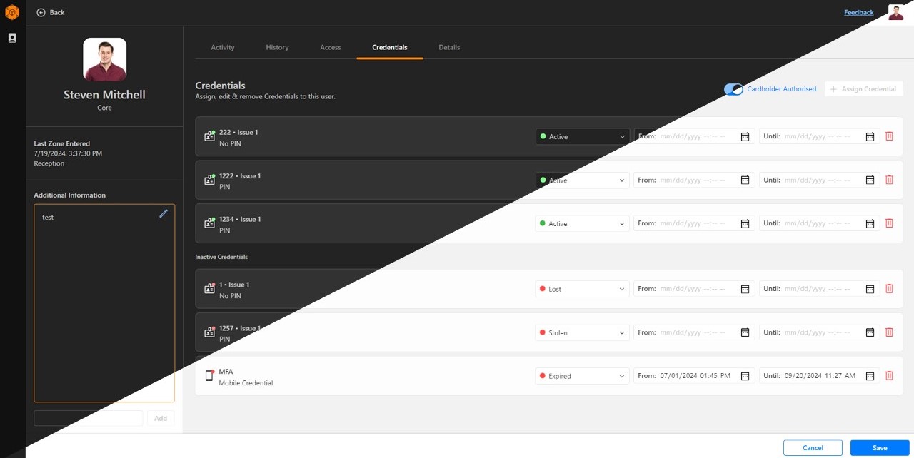 Command Centre Web shown half in dark mode and half in light mode