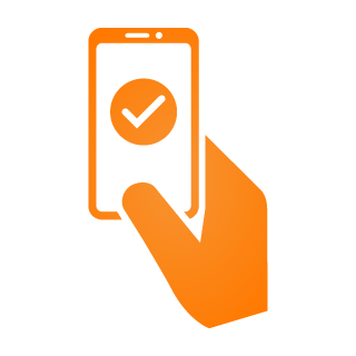 Icon - Mobile tick with hand