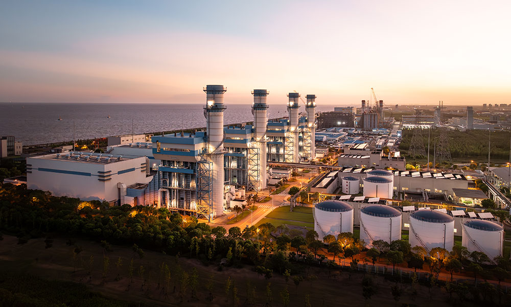 Aerial view of gas facility