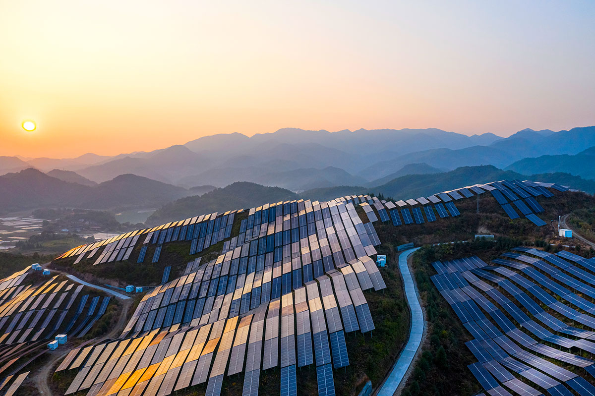 Aerial view of solar farm